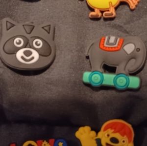 Croc racoon/ elephant jibitz shoe charms bundle